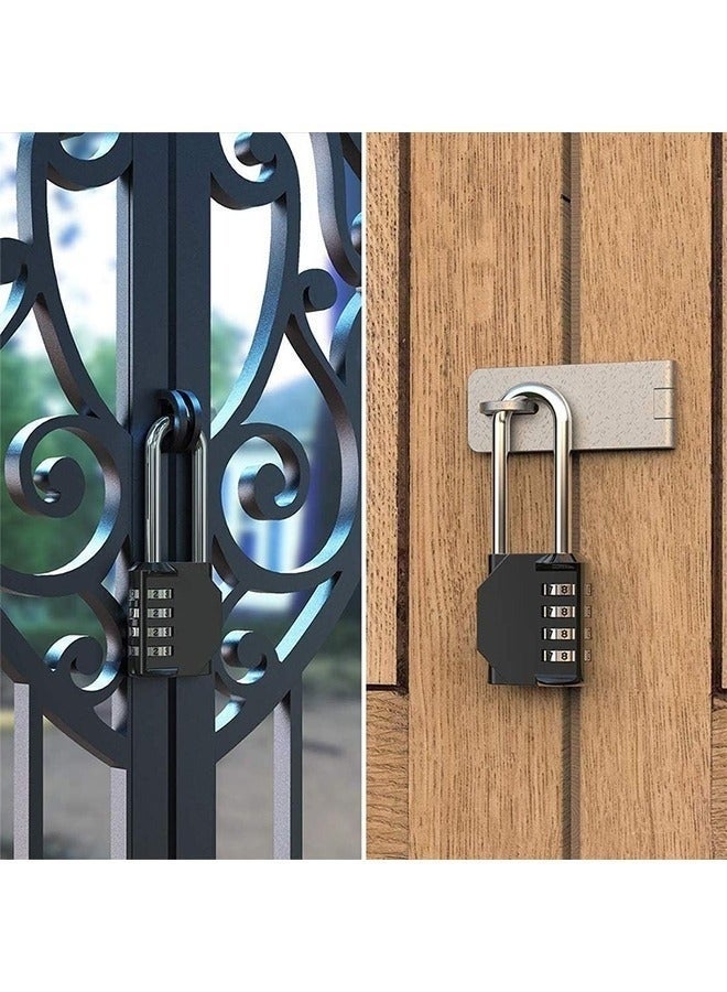 Bukela Combination Padlock Heavy Duty Lock - Weatherproof Padlock, Resettable Lock, 2.5inch Long Shackle 4-Digit Zinc Alloy Combination Lock for Shed Fence Gate, School, Gym, Toolbox - 2 Pack - Image 1